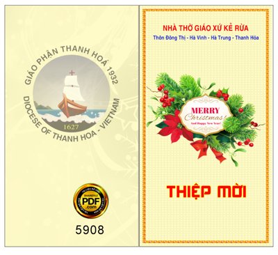 File ảnh Thiệp mời merry christmas - nhà thờ giáo xứ kẻ rừa (gốc) in Hiflex