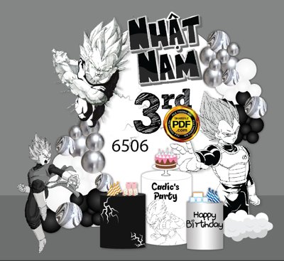 File gốc Tiệc sinh nhật chủ đề songoku #20 file EPS (in ấn) màu sắc trung thực