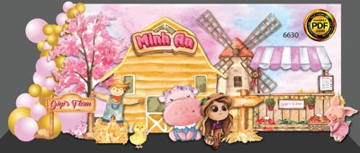 File gốc Tiệc trang trí sinh nhật Minh An - Gigi's Farm Nông Trại #39 (in ấn) màu sắc trung thực