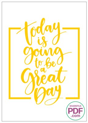 File gốc Today is going to be a great day file vector PDF (cho in ấn) từ kho Filetranh