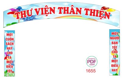 File gốc Trang trí cổng thư viện thân thiện file PDF & CDR (ảnh chi tiết) để in lụa