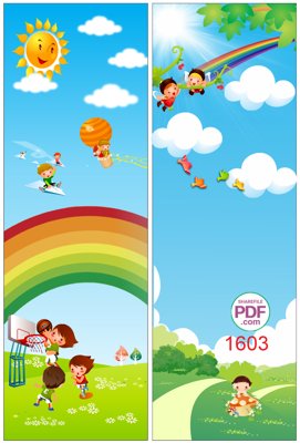 File tranh Trang trí mầm non - biển dọc #10 file PDF & CDR (gốc) in vải canvas