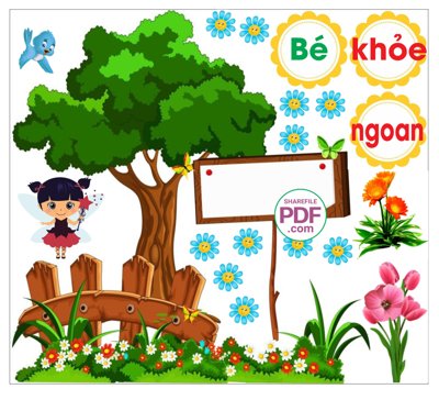 File ảnh Trang trí phòng học - Bé khỏe ngoan file PDF & CDR (gốc) dùng in Pano
