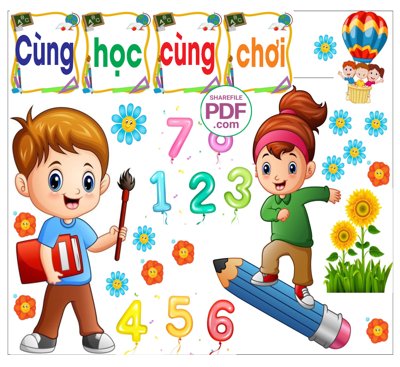 Ảnh gốc Trang trí phòng học - Cùng học cùng chơi file PDF & CDR (độ nét cao) in tráng gương