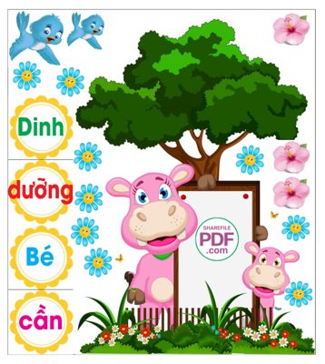 File in ấn Trang trí phòng học - Dinh dưỡng bé cần file PDF & CDR chuyên nghiệp
