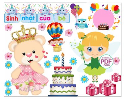 Download file Trang trí phòng học - Sinh nhật của bé #2 file PDF & CDR (gốc) in mica ốp bếp