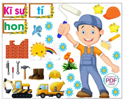 Tải file gốc Trang trí phòng học - kĩ sư tí hon file PDF & CDR (in không vỡ ảnh)