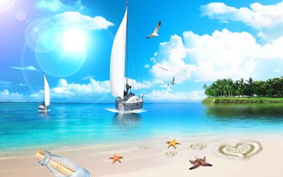 File ảnh gốc Tranh 3D biển xanh - đại dương xanh #18 (chuyên in mica)