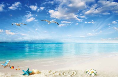 File in lụa Tranh 3D biển xanh - đại dương xanh #56 (hoa văn) Tranh 3D biển xanh - đại dương xanh #56