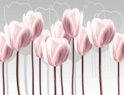 File PSD Tranh 3D hoa tulip nghệ thuật hiện đại #44 (gốc) nhiều lớp (multi-layer)