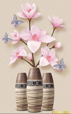 File gốc Tranh bình hoa treo tường 3D đẹp #2 (cho in ấn) từ Filetranh.com