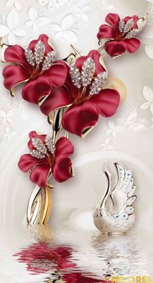 File in ấn Tranh bình hoa treo tường 3D đẹp #24 (bản gốc) chất lượng cao