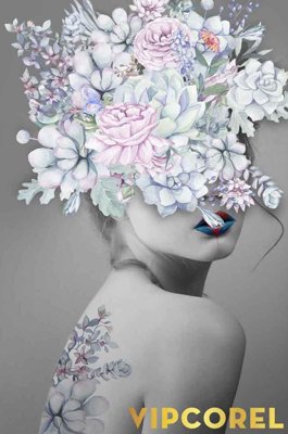 Tải file gốc Tranh bình hoa treo tường 3D đẹp #9 dùng cho in ấn