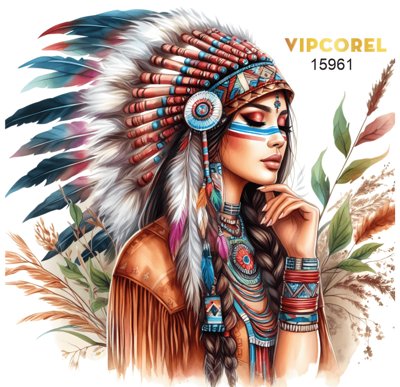 File tranh Tranh cô gái thổ dân da đỏ #2 file corel (gốc) chủ đề trừu tượng