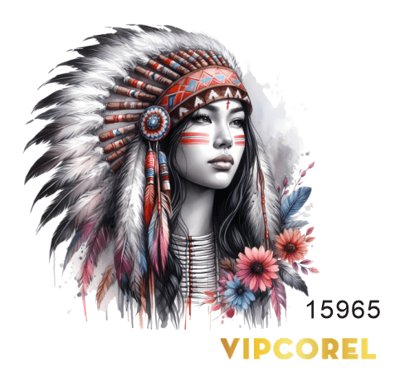 File ảnh Tranh cô gái thổ dân da đỏ #6 file corel (gốc) in Hiflex