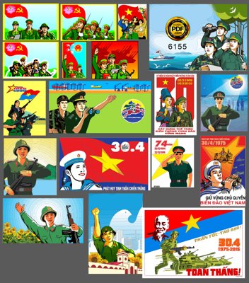 File tranh Tranh cổ động quân đội chúc mừng năm mới (bản gốc) in lụa 5D