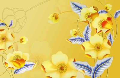 File tranh Tranh dán tường 3D hoa nghệ thuật hiện đại #102 (ảnh gốc) không bị mờ