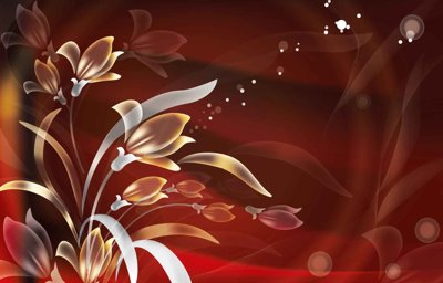 File in trần Tranh dán tường 3D hoa nghệ thuật hiện đại #192 (bản gốc 3D) sống động