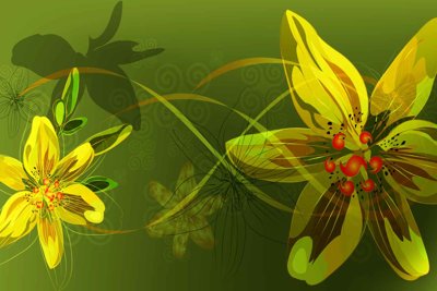 Tải file tranh gốc Tranh dán tường 3D hoa nghệ thuật hiện đại #195 chất lượng cao