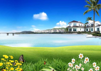 File in trần Tranh dán tường 3D phong cảnh hữu tình #22 (bản gốc) phong cảnh