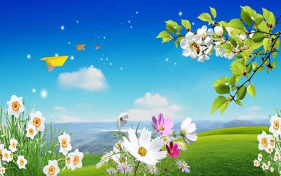 Tải file Tranh dán tường 3D phong cảnh hữu tình #51 (ảnh gốc) in tráng gương