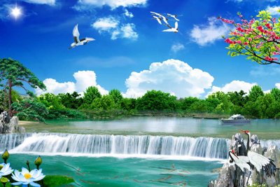 File tranh Tranh dán tường 3D phong cảnh hữu tình #99 (ảnh gốc) độc quyền