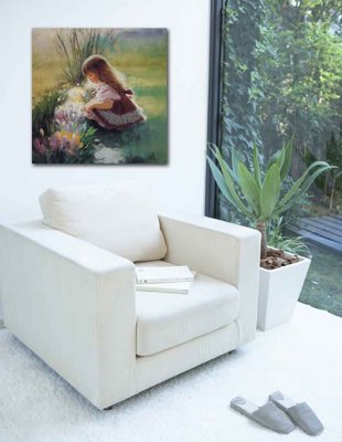 File gốc Tranh ghép phong cảnh treo tường trang trí phòng #48 (in lụa) hoa văn cổ điển