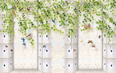 File gốc Tranh hoa nổi 3D - Tranh hoa dán tường 3D #108 (phong cách) tối giản