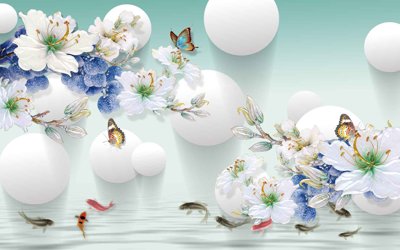 File tranh Tranh hoa nổi 3D - Tranh hoa dán tường 3D #127 (gốc) in backlit film