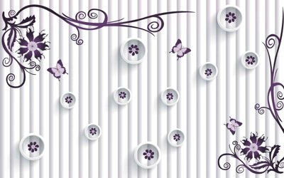 File gốc Tranh hoa nổi 3D - Tranh hoa dán tường 3D #29 (in mica) làm quà tặng