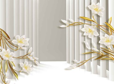 Download file gốc Tranh hoa nổi 3D - Tranh hoa dán tường 3D #57 (in mica) trong suốt