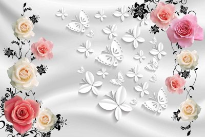 File gốc Tranh hoa nổi 3D - Tranh hoa dán tường 3D #6 (ảnh chi tiết) để in lụa