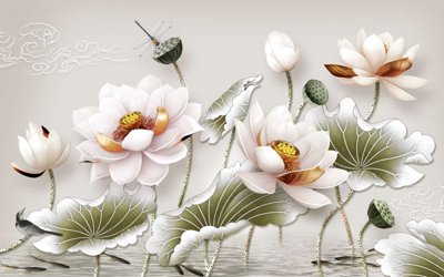 File ảnh Tranh hoa nổi 3D - Tranh hoa dán tường 3D #88 (gốc) cho trang trí nội thất