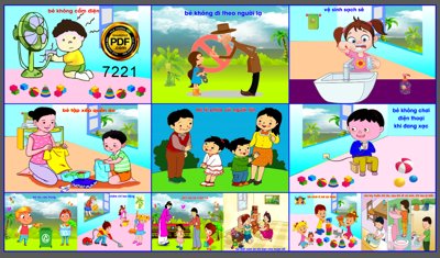 File gốc in ấn Tranh kỹ năng sống trang trí trường học file corel (sẵn sàng tải về)