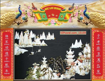 File in mica Tranh phòng thờ, bàn thờ, mâm ngũ quả file PSD 15159 (bản gốc) siêu trong