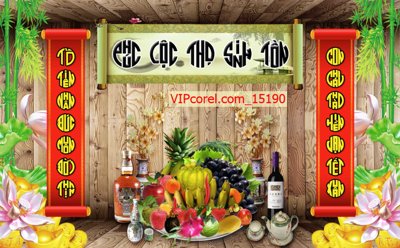 Tải file Tranh phòng thờ, bàn thờ, mâm ngũ quả file PSD 15190 (ảnh gốc) in tranh kính