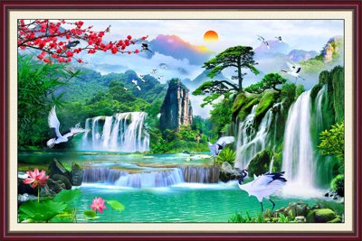 Tải về file tranh gốc Tranh phong cảnh Sơn Thủy Hữu Tình đẹp #49 (để in quảng cáo)