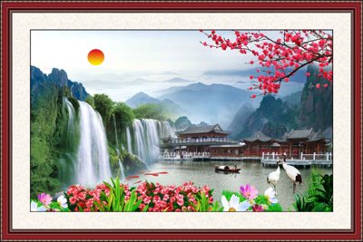 File ảnh Tranh phong cảnh Sơn Thủy Hữu Tình đẹp #51 (gốc) in Hiflex