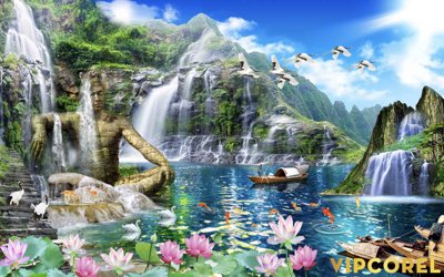 Tải file Tranh phong thủy 3D - phong cảnh sơn thủy hữu tình #107 (ảnh gốc) 300dpi Tranh phong thủy 3D - phong cảnh sơn thủy hữu tình #107