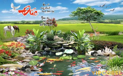 File tranh in tráng gương Tranh phong thủy 3D - phong cảnh sơn thủy hữu tình #3 (siêu nét)