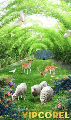 File in trần Tranh phong thủy 3D - phong cảnh sơn thủy hữu tình #4 (file gốc) chủ đề vũ trụ