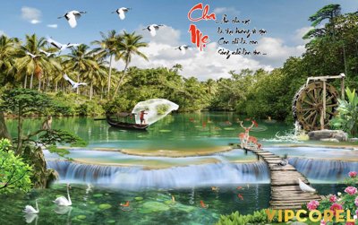 Tải file Tranh phong thủy 3D - phong cảnh sơn thủy hữu tình #7 (gốc) chủ đề tâm linh