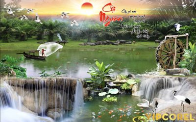 Hình ảnh file gốc Tranh phong thủy 3D - phong cảnh sơn thủy hữu tình #8 (chất lượng cao)