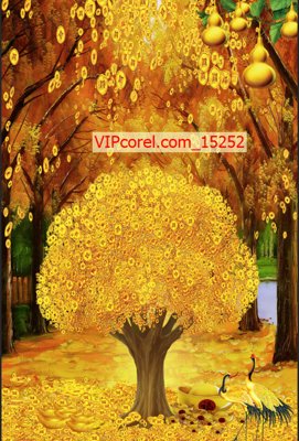 Tải file gốc Tranh tài lộc - Tranh tường 3D file PSD 15252 (bản PSD) còn layer