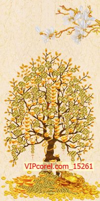 File gốc Tranh tài lộc - Tranh tường 3D file PSD 15261 (phong cách) châu Âu