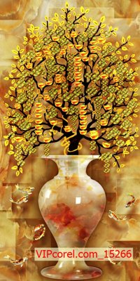 File PSD Tranh tài lộc - Tranh tường 3D file PSD 15266 (nguyên bản) cho thiết kế