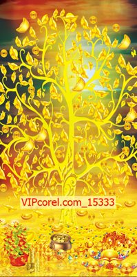 File gốc Tranh tài lộc - Tranh tường 3D file PSD 15333 (phong cách) tối giản