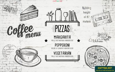 Download file Tranh tường tiệm cà phê cổ điển "TQCF08" file PSD (chuẩn in) chất lượng cao