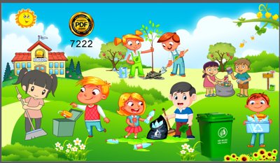 File PSD Tranh vẽ vệ sinh đường phố trang trí trường học (gốc) cho designer
