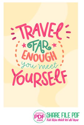 File gốc in tráng gương Travel far enough you meet yourself file vector PDF chi tiết